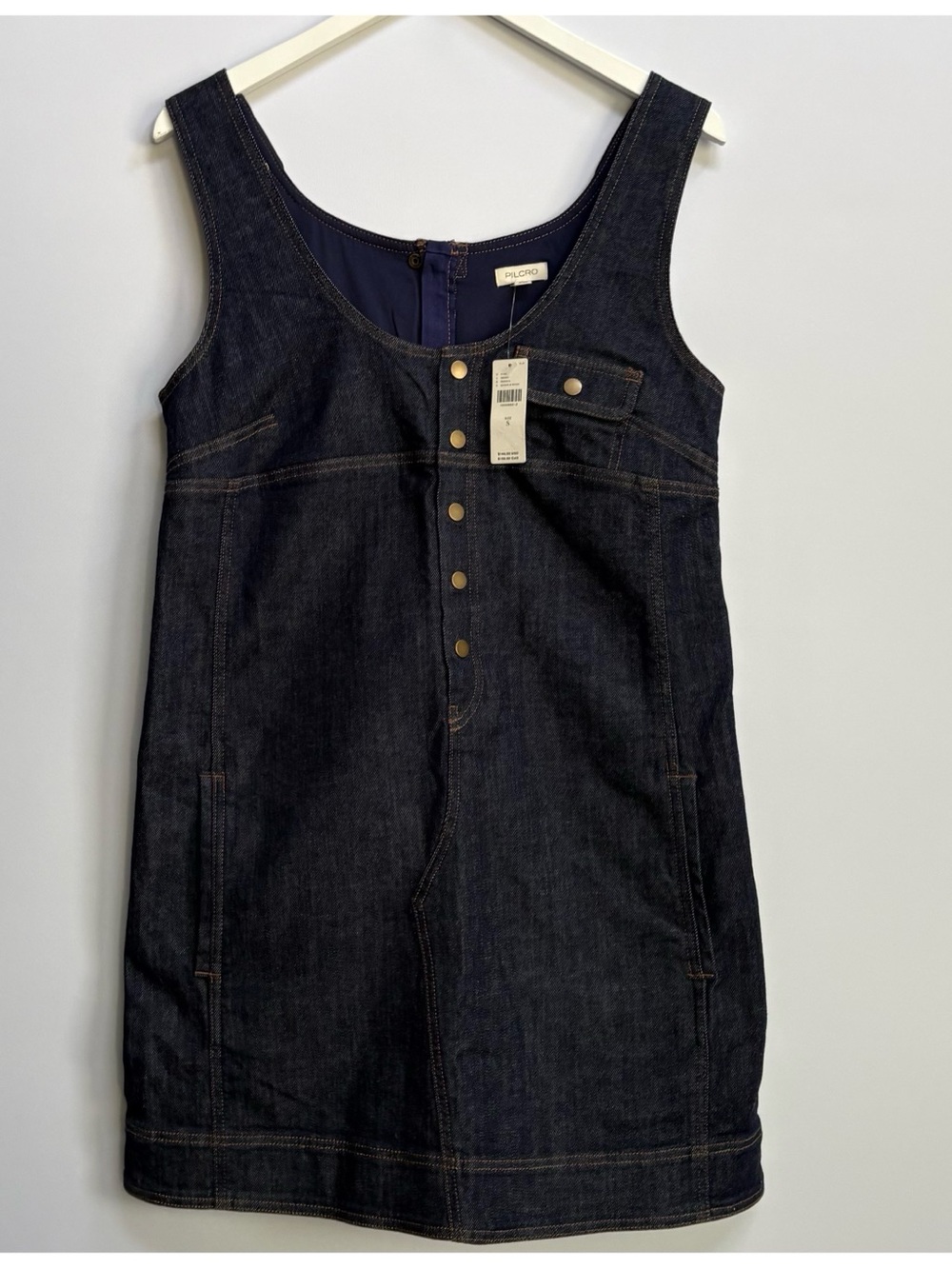 NWT Anthropologie Pilcro Denim Snap-Front Mini Dress, S - Picture 7 of 11